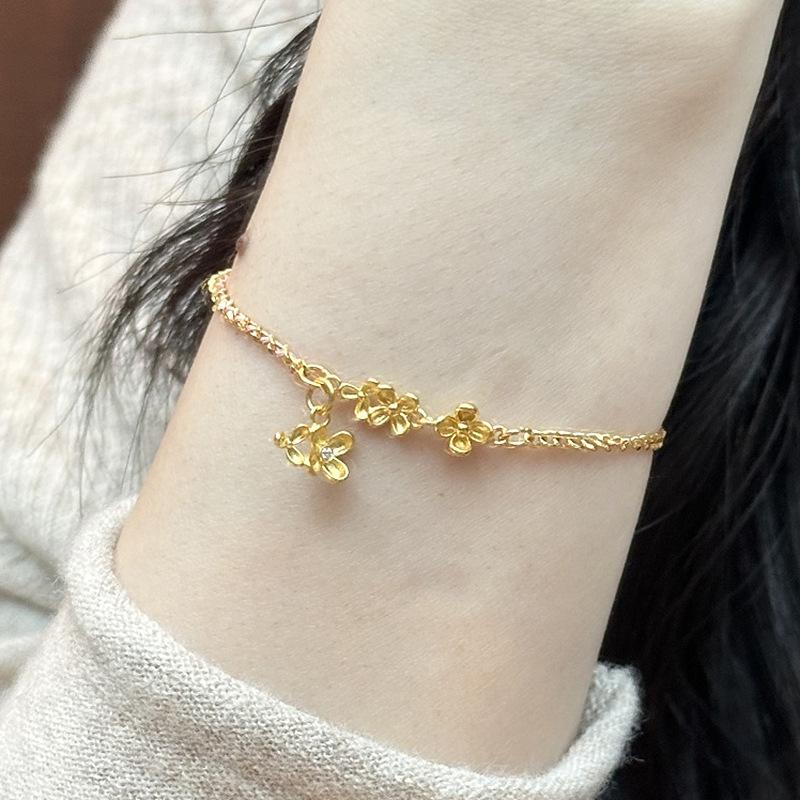 

New in Osmanthus flower tassel bracelets for women Original desig exquisite chain bangles party Suitable for daily jewelry gift золотой
