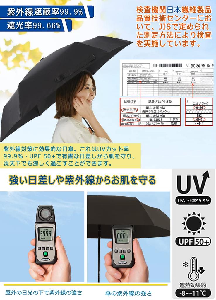 Automatic Folding Umbrella for 6 3 Tiers of Folding Umbrella Does Not Pop Out In the Gift Box Packaging 65403BK Lightweight, Compact, One-touch