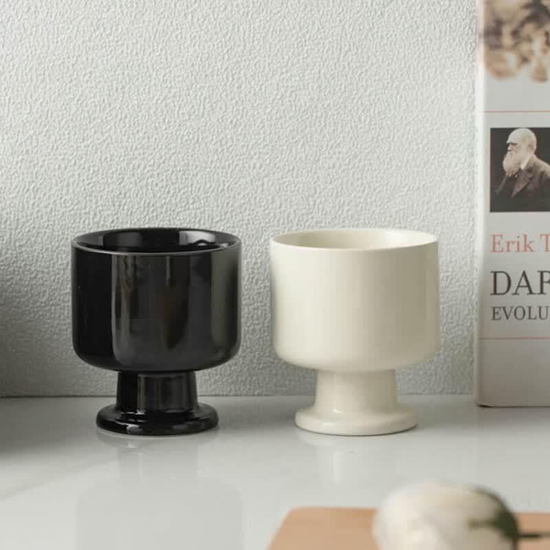 Elegant Ceramic High-Footed Coffee & Dessert Cup