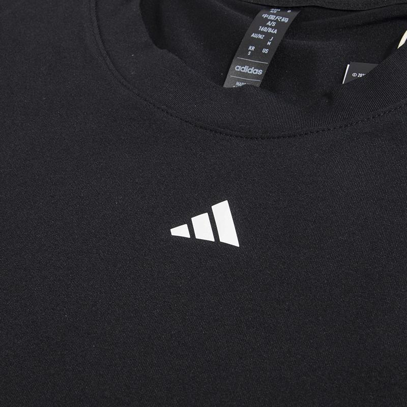 adidas Logo Print Lauf Sport Freizeit Rundhals Kurzarm T-Shirt Damen Tops Schwarz IA7748