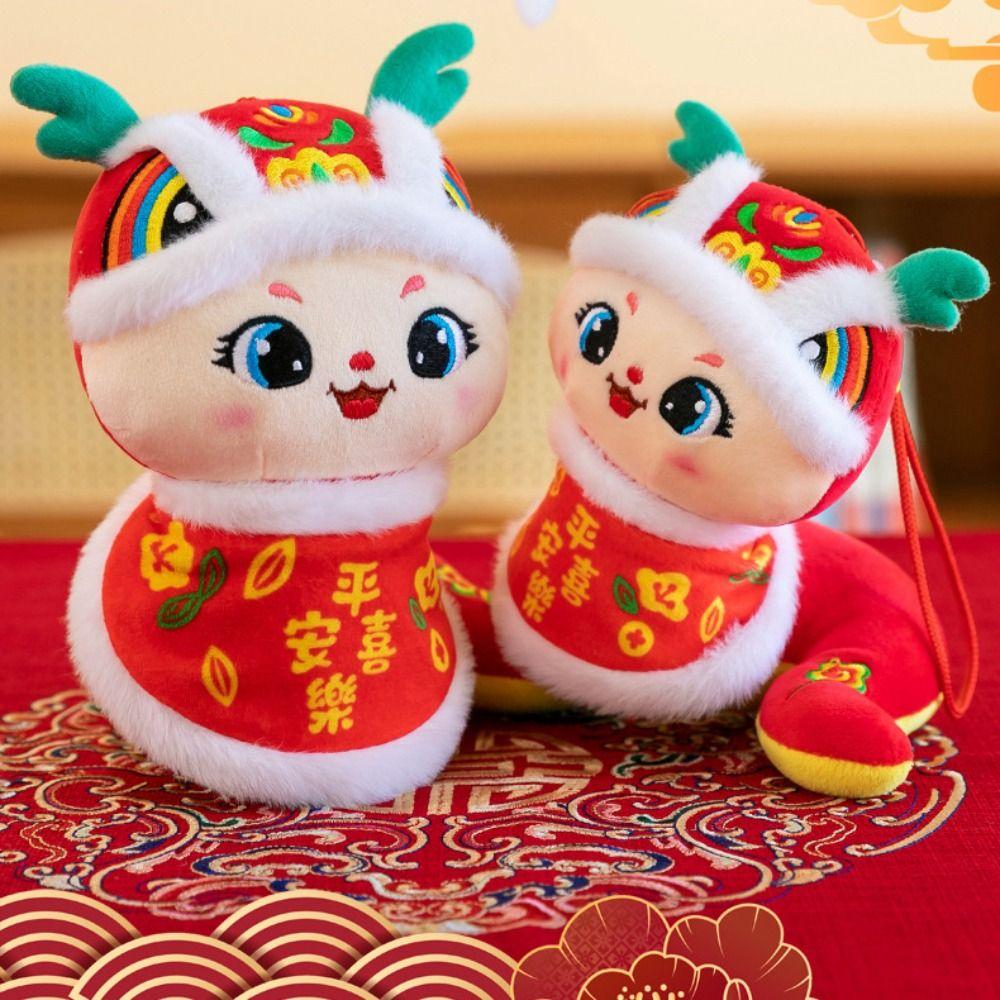 Blessing Snake Year Plush Toy Chinese Style Lucky Snake Doll Keychain  Birthday Gifts