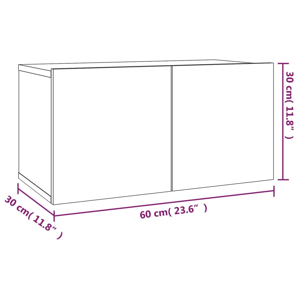 2 piece TV cabinet set gray Sonoma particleboard
