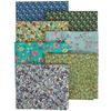Floral Print Fabric Cute for DIY Crafts 7-Piece Set, Scraps, 46x56cm,