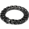 Hypoallergenic Matte Stainless Steel Cuban Chain Bracelet for Men Brushed Black/Silver Color Men's Bracelets With Lobster Clasp