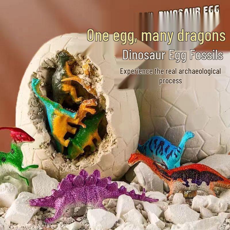 Luminous Egg Archaeological Dig Toy for Kids with Gems and Fossils