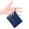 Women's Genuine Leather Coin Purse Mini Pouch Change Wallet with Keychain NEW Three Zipper Fashion Multicolor