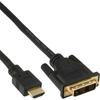 HDMI-DVI Cable - Inline - Gold-plated Contacts - 1m