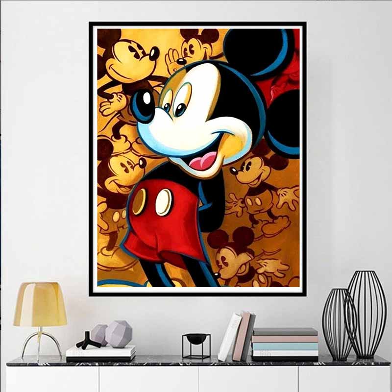 Disney Diamond Painting Mickey Mouse Themed Artwork Cartoon 5D Diamond Cross Stitch Mosaic Home Decor Gift