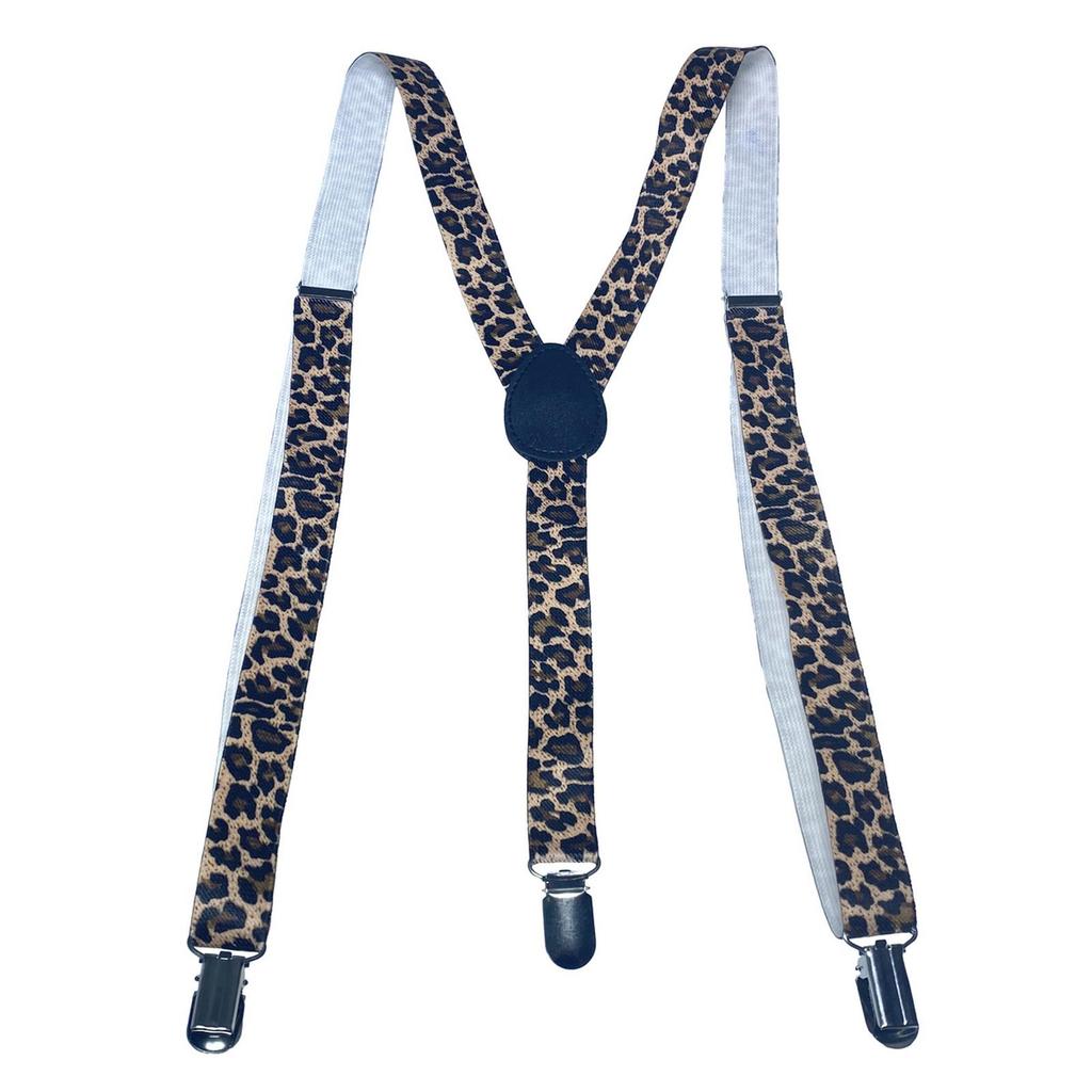 Unisex Sequin Y Back Suspenders 3 Clips Adjustable Elastic Braces