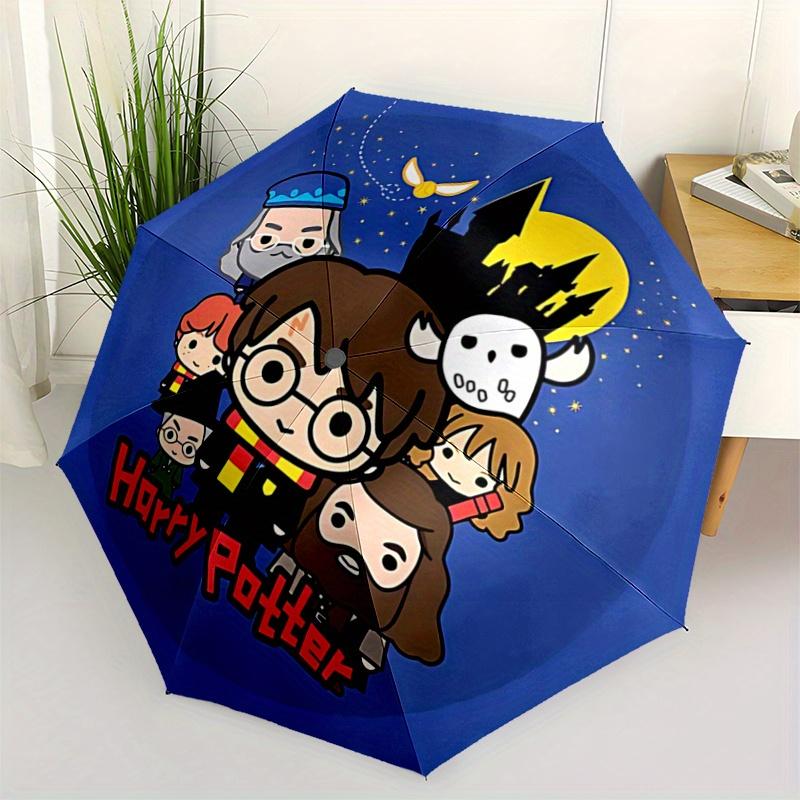

1pc Cartoon Harry Potter Automatic Opening and Closing Umbrella - Lightweight 3-Fold Design, Suitable for Fans, Travel, Daily Use - Official