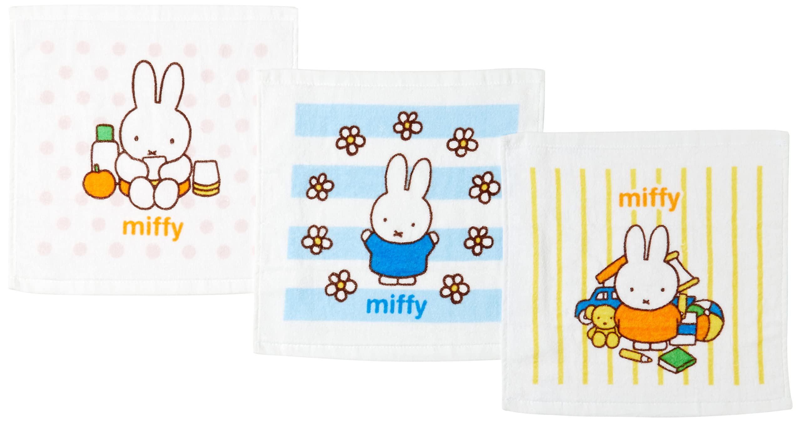 

Marushin Oshibori Set with Miffy Fun Fun Perfect for and Elementary Suitable for Boys and Product 5825002000 Towels, 3-Piece Case, Miffy, 30x30cm,