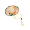 1pc Cute Puppy Dog Cap Cat Straw Woven Sun Hat Mexican Sombrero Pet Supplies Accessories