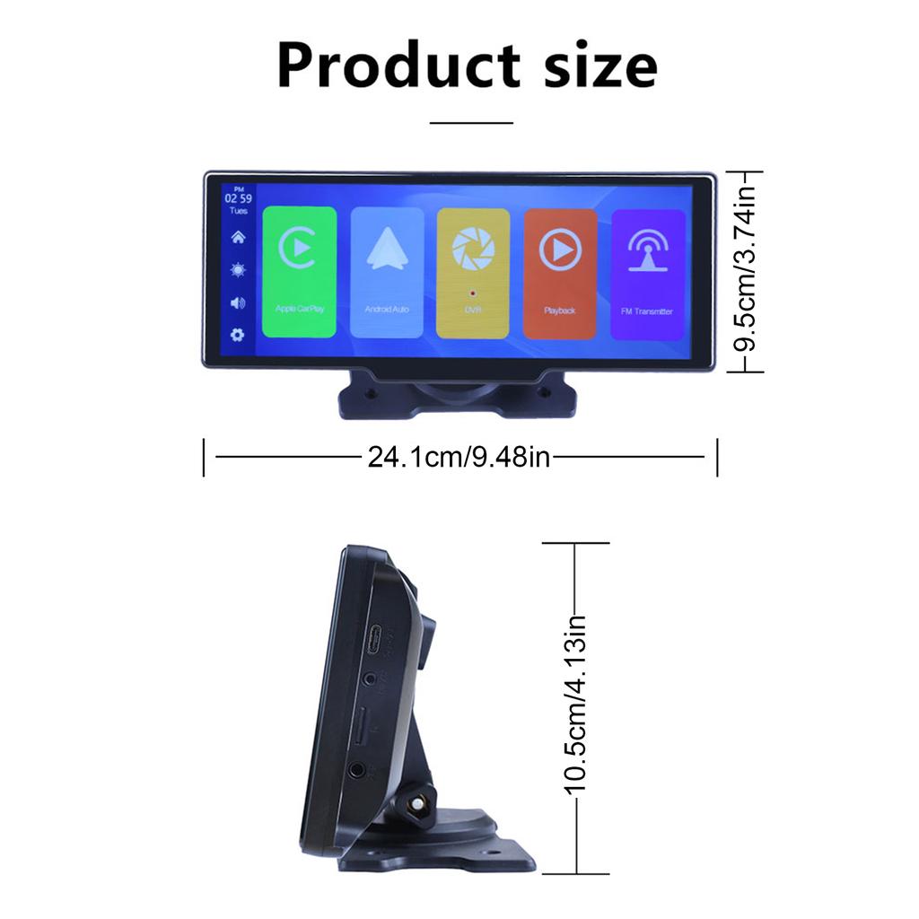 10.26 Inch Universal Car DVR Touch Screen Mirror Video Recorder GPS Navigation Dashboard HD Driving Recorder Dash Camera Carplay