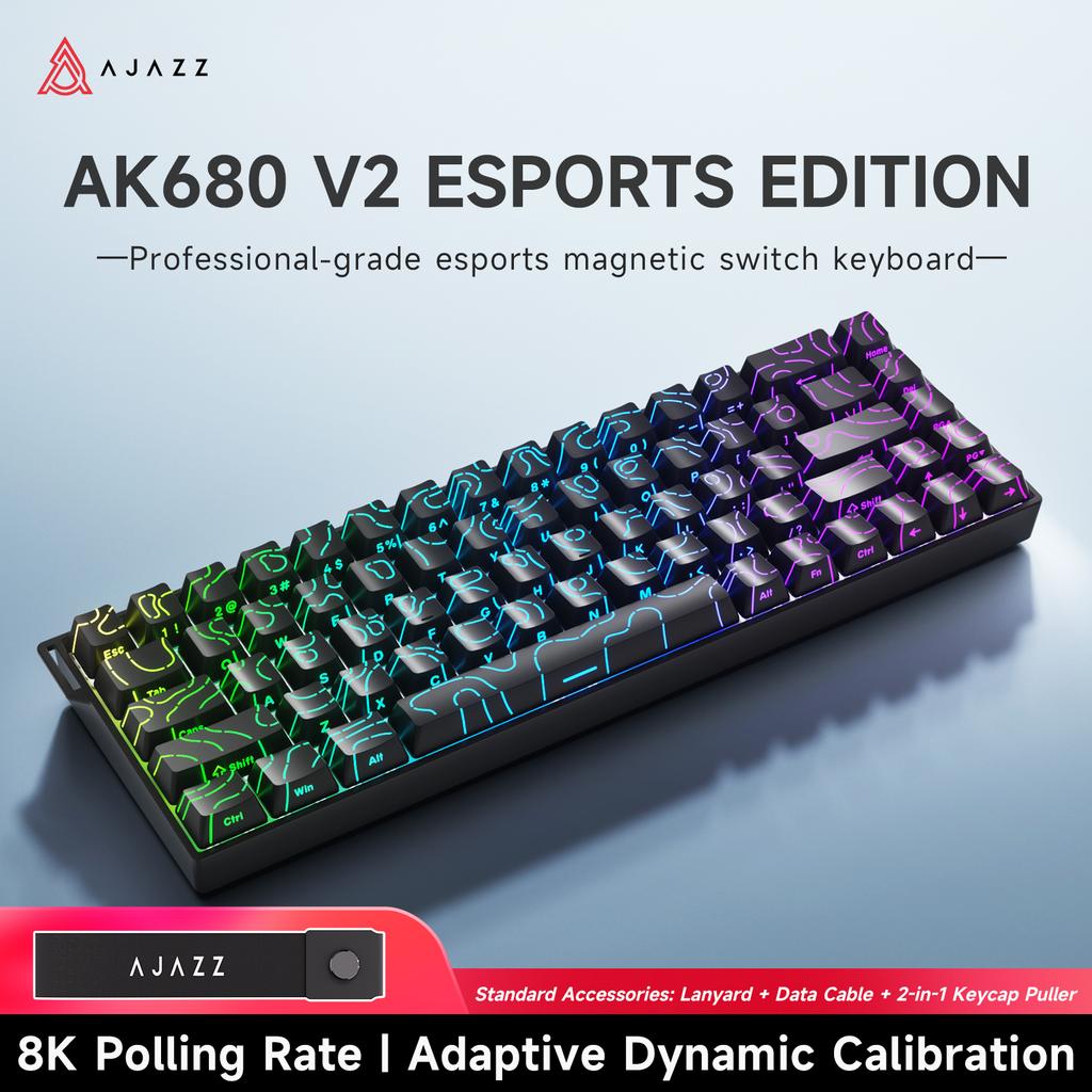 Ajazz AK680 V2 Gaming Mechanical Keyboard Magnetic Axis 68-Key RGB Backlit 8K Polling Rate 128K Scan Rate Aluminum Plate