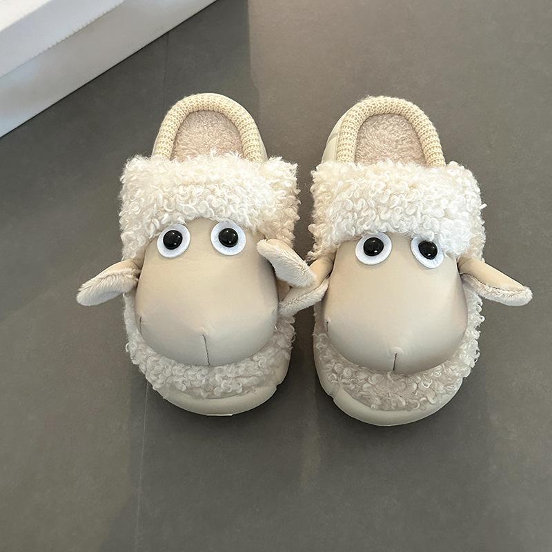 Fashion plush cute cartoon lamb cotton warm mop girl 2025 autumn and winter new room plush bag head mop