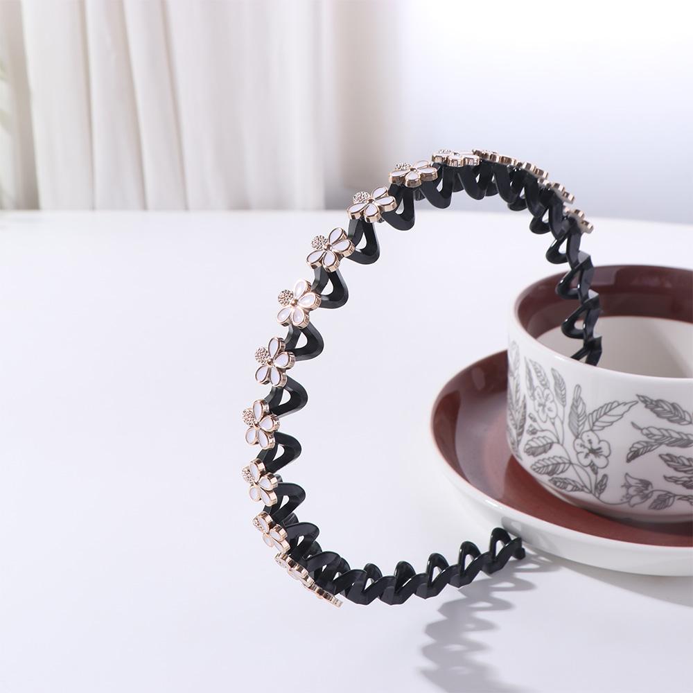 Rhinestone Braided Tools Hairband Pearl Hair Toothed Headband  Artifact for Tidying Broken Hair
