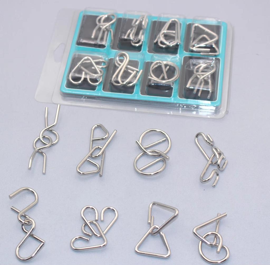 Nine link series puzzle set with 8-piece metal buckle and detachable Buckle adult stress relief toy gift