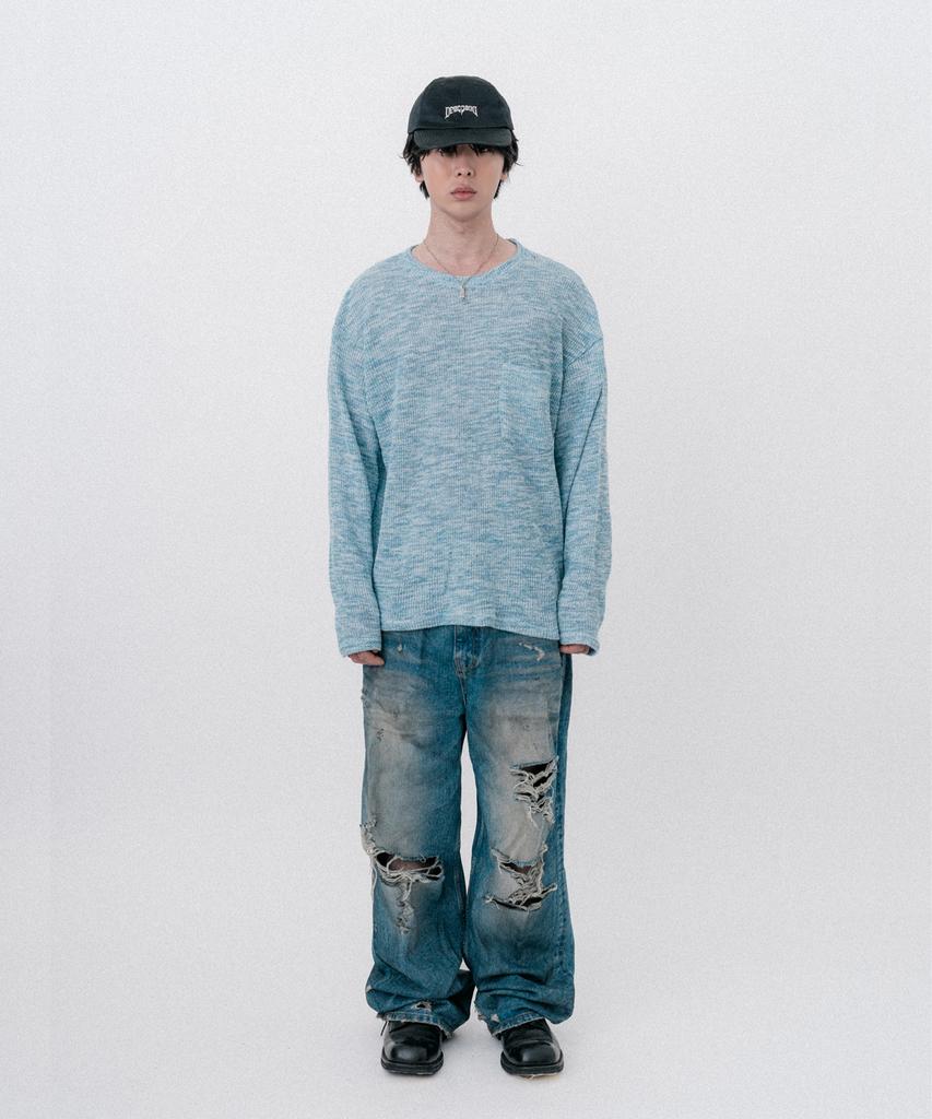 VASTIC Heathered Pocket Knit_Blue
