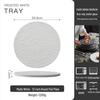 Large Round Ceramic Plate with Stone Pattern - Perfect for Steaks, Cakes, Desserts, and Sushi