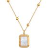 Square Shell Personalized Minimalist Furnace Real Gold Necklace Female Collarbone Chain