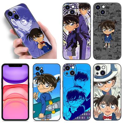 Anime Detective Conan Phone Case For Apple iPhone 12 13 Mini 11 14 15 Pro Max 7 8 Plus X XR XS SE 2020 2022 Black Silicone Case