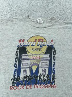 Hard Rock Cafe Paris T Shirt Mens XL Gray Rock De Triomphe Graphic Short Sleeve