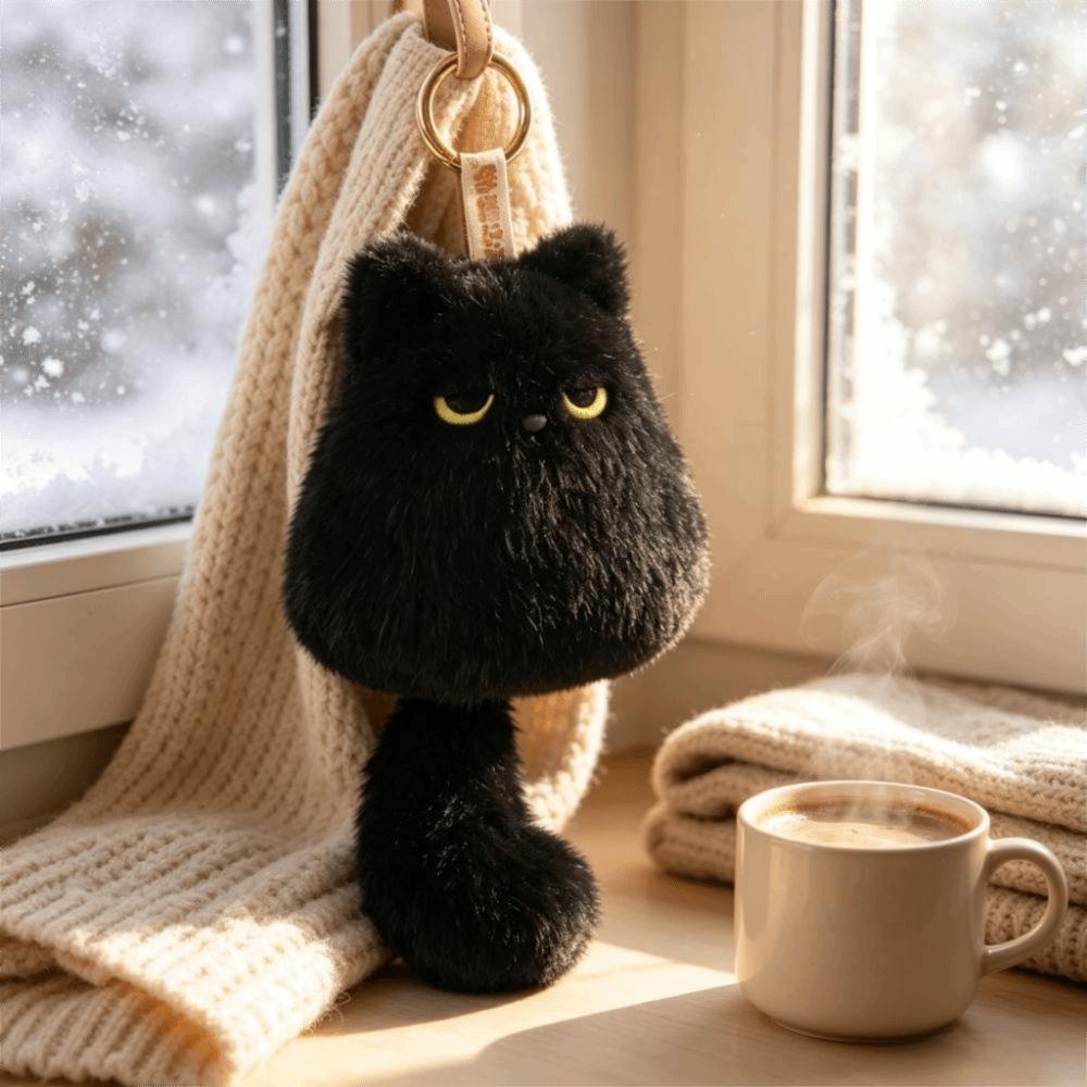 Cute Cat Cat Plush Doll Keychain Soft Fluffy Kitten Plush Keychain Cat Plush Pendant Gift for Boy
