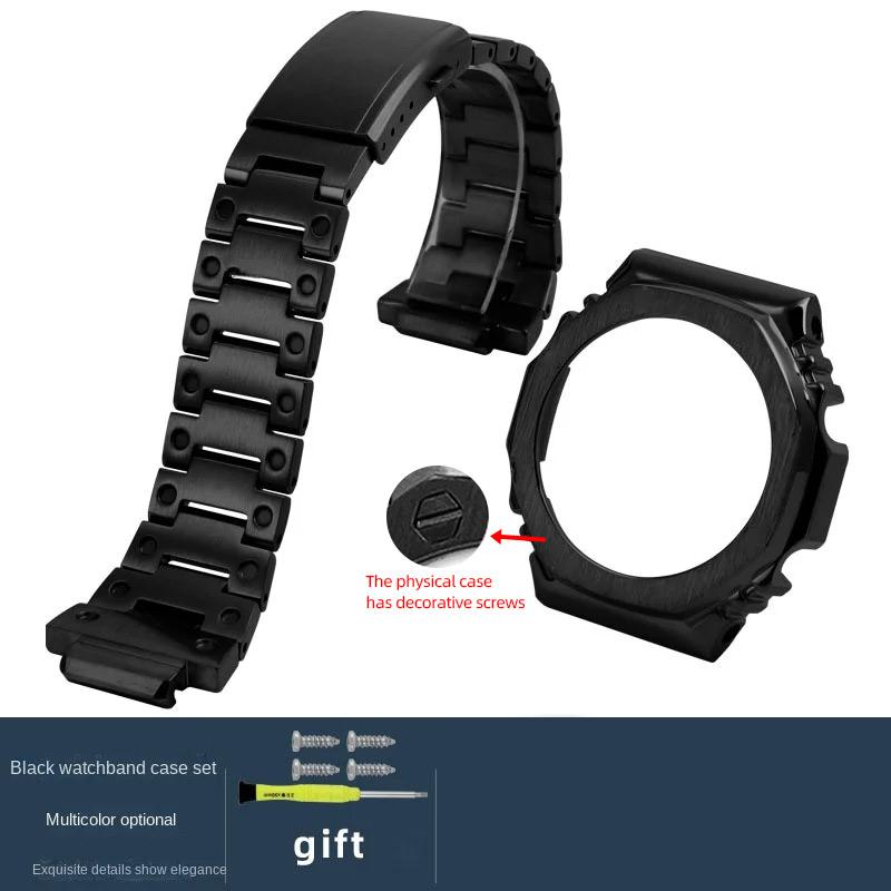 GA-2100 Watchband case Mod Kit For Casio G-SHOCK Farm Oak GA2100 GA2110 GA-B2100 Modified metal Bezel stainless steel strap Tool