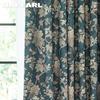 1PC American Retro Blue Background Floral and Bird Print Curtains 70-80% Blackout Curtains for Bedroom Living Room Window for Home Decor