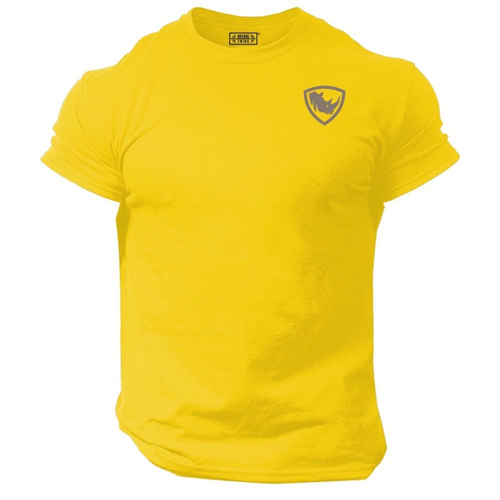 Rhino T Shirt Pocket Gym Clothing Bodybuilding Training Workout Exercise Mma Top M