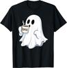 Ghost Drinking Coffee Lover Funny Halloween Costume Graphic T-Shirt