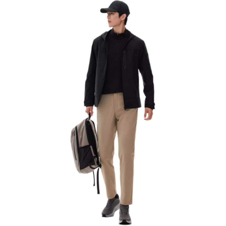 Anta Fleece Slim Fit Water-Resistant Training Pants Men Bottoms Khaki 152517506N-2