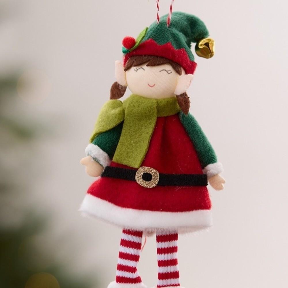 Stuffed Hanging Bell Elf Cute Elf Plush Doll Party Supplies Christmas Tree Pendant  Kids Gifts