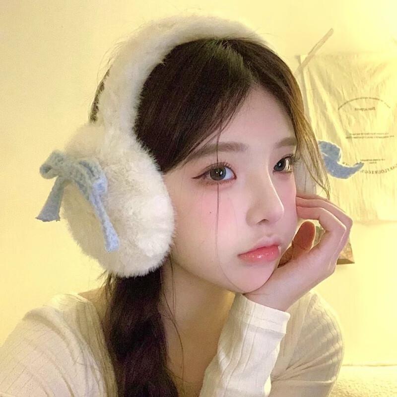Sweet Plush Knitted Bow Earmuffs