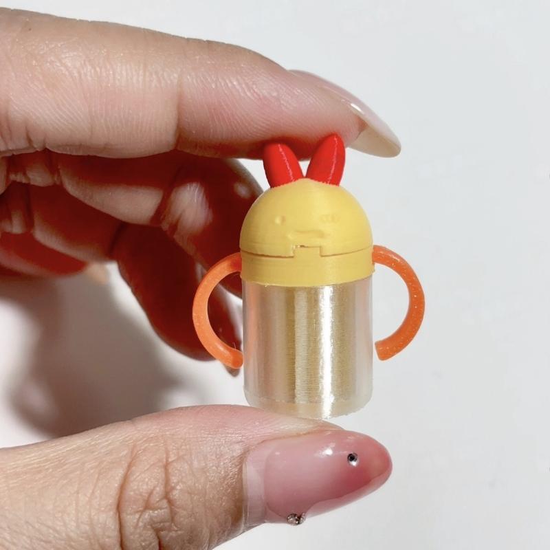 Realistic Miniature Baby Bed Dollhouse Decor 1Pcs with Tiny Drinking Cup Plastic for 1:12 Doll Home Scene DIY