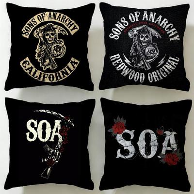 Classic TV Series Sons of Anarchy Cushion Cover Soft & Easy-Wash Pillow Case – Versatile for Couch, Bed, Travel and Office