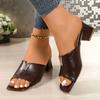 Fashion Low Heel Slippers Lady Colorful Block Heels Mules Sandals Luxury Designer Summer New in Causal Dress Soft Lightweight Shoes