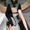 Square root wedding shoes 2025 summer thin heel empty sandals women's European station commuter pointed versatile height-increasing fashion sandals