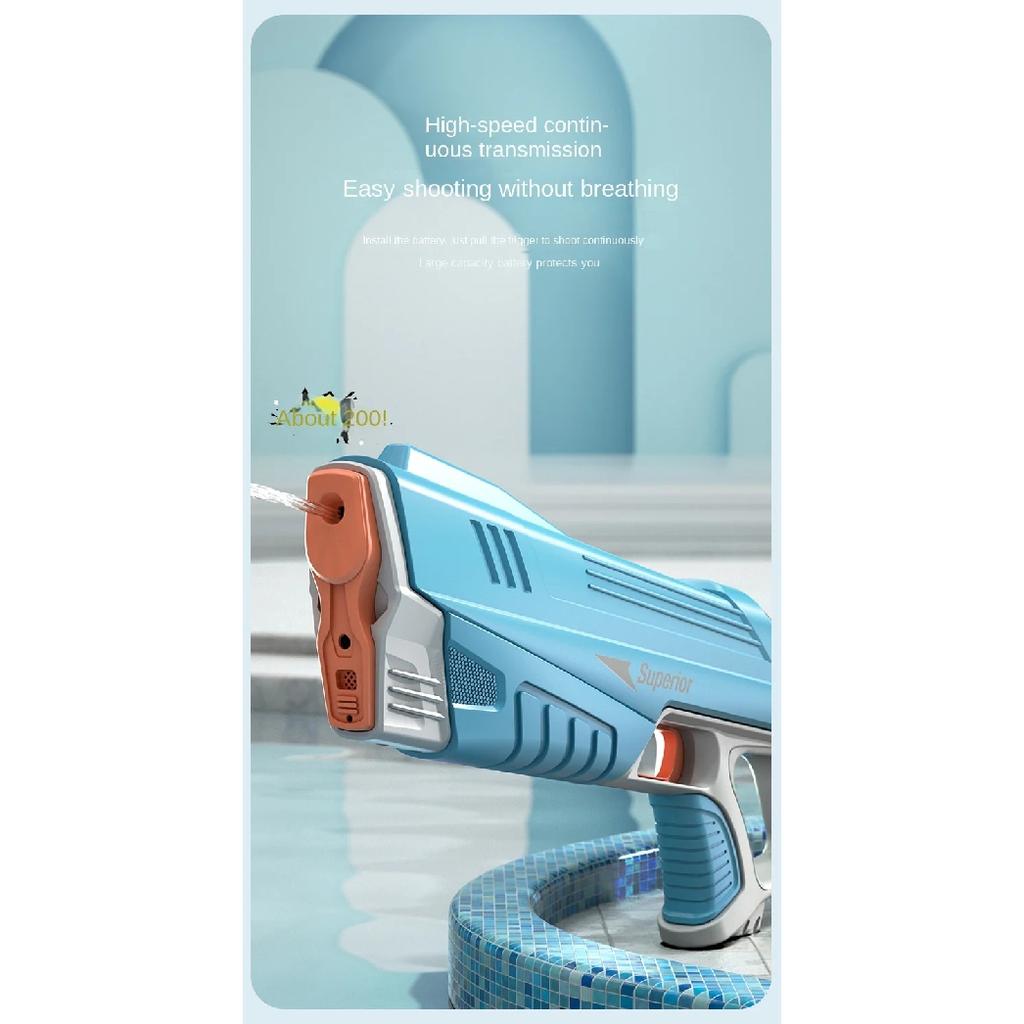 43cm Full Electric Automatic Water Storage Gun Toys Portable Children Summer Beach Outdoor Fight Fantasy Toys for Boys Kids Game