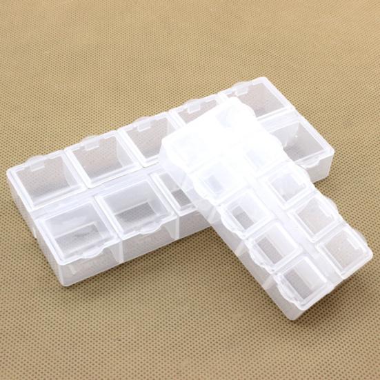 Caja de almacenamiento a prueba de polvo, ahorro de espacio, 2 tamaños, estuche de joyería fácil de llevar, suministros para manualidades