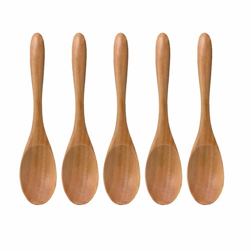 AMUZSQD Wooden Spoons, Curry Spoons, Wood Cutlery, Stylish Wooden Spoons, Soup Spoons, Side Dishes, Rice, Japanese Style, Cooking Spoons, Set of 5, 16