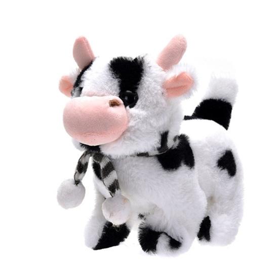 Kids Electric Plush Animal Toy Walking Tail Wagging Interactive Elephant Sheep Cow Panda Plushie Toy Toddlers Educational Simulation Animal Toy
