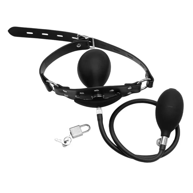 Fetish Roleplay Adjustable Ball Mouth Gag Adult Flirting Games BDSM Bondage Sex Toys For Women Couples