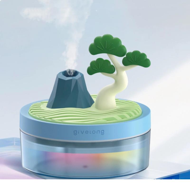 Kreativer Landschafts-Luftbefeuchter Farbwechselndes Nachtlicht Ultra-leiser USB-betriebener Kaltnebel-Diffusor für Zuhause Geschenk