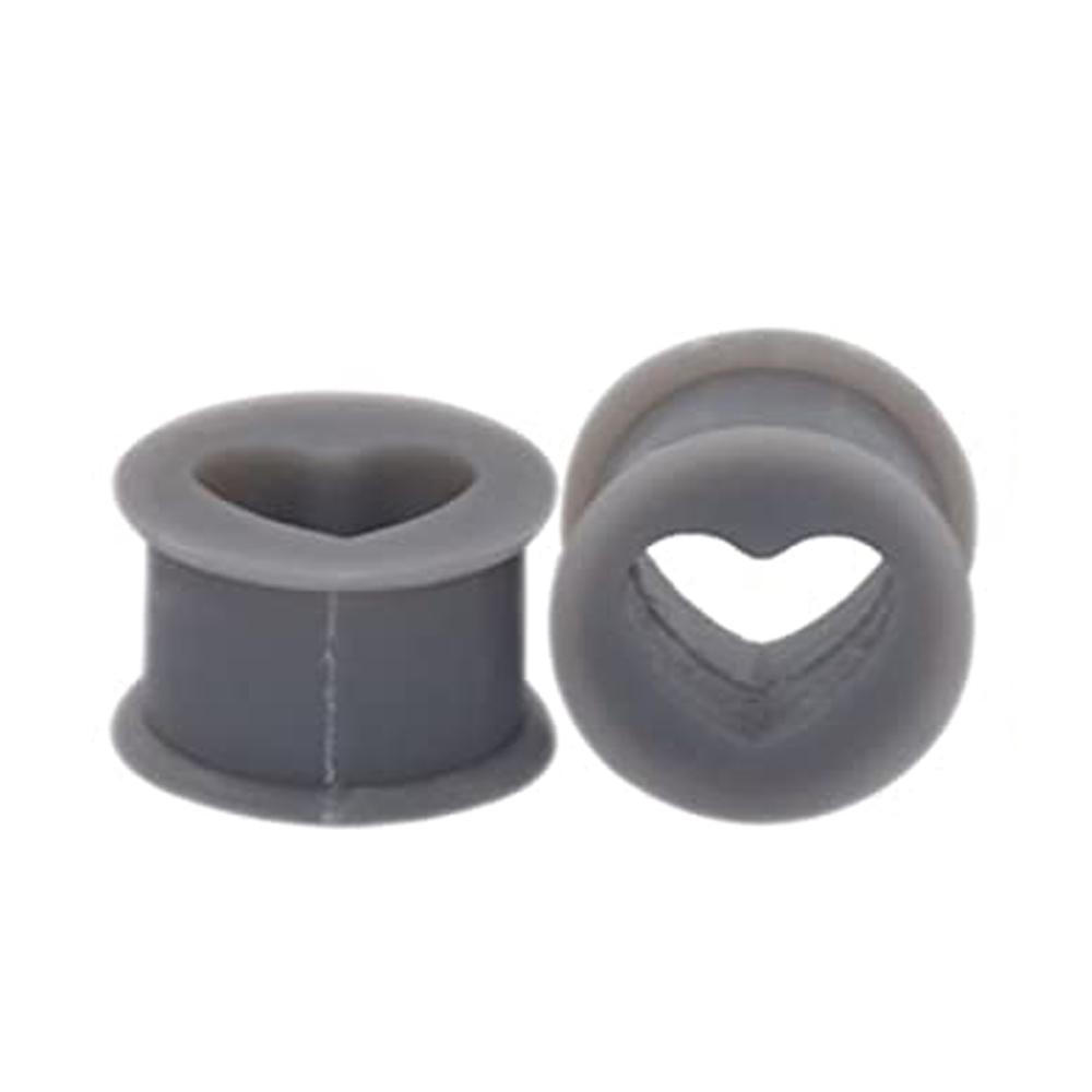1 Paar Herz Weiche Flexible Silikon Ohrstöpsel Doppelt Gewölbte Dehner Flesh Tunnels Körperschmuck 6-20mm Mehrere Farben
