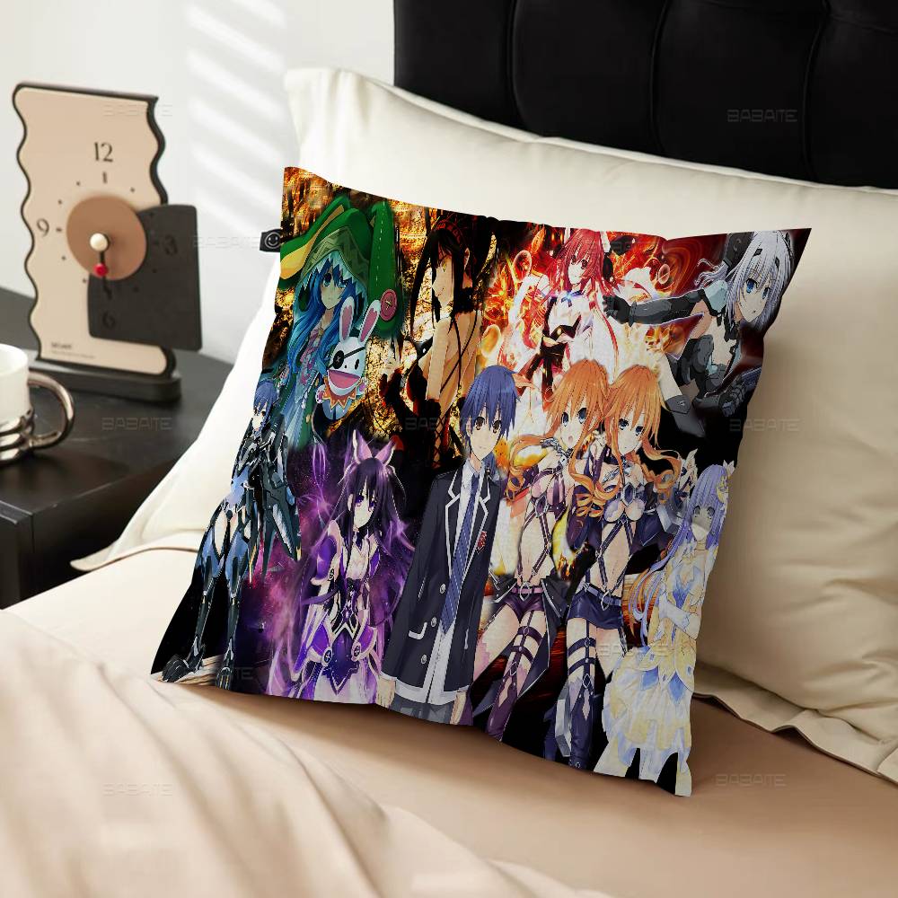 Date A Live Cartoon Cushion Cover Inches Farmhouse Decor Home Throw Pillow Covers For Couch Decorations