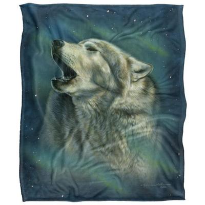 Aurora Silky Howling Wolf Supersoft Blanket