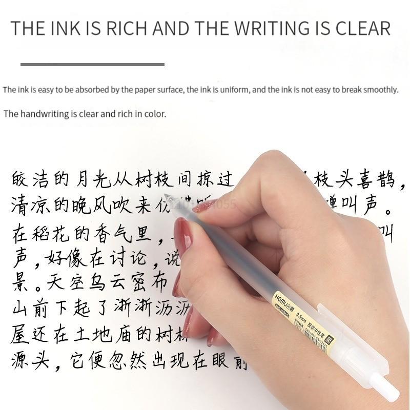 Conjunto de 6/10 Canetas de Gel Retráteis 0,5mm Tinta Preta/Azul Esferográfica Escrita Escritório Negócios Assinatura Material Escolar Papelaria