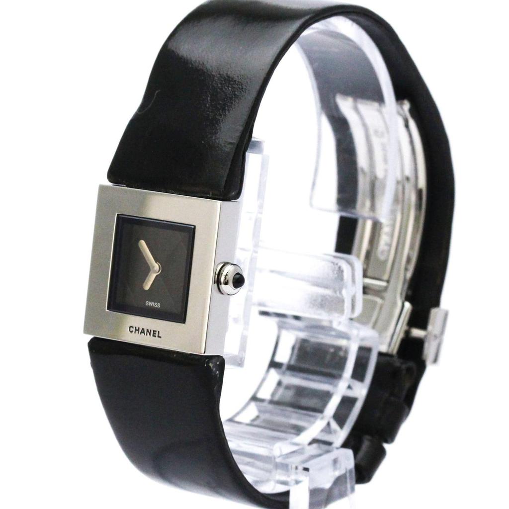 Used CHANEL Matelasse Stainless Steel Leather Quartz Women's Watch H0116 (Polished)