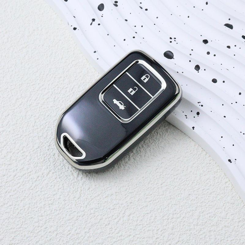 Tpu Car Key Case Cover Fob Shell For Honda Grace Ix Civic Hrv Crv Xrv Cr-V Crider Odyssey Pilot Fit Accord - 3 Bottons